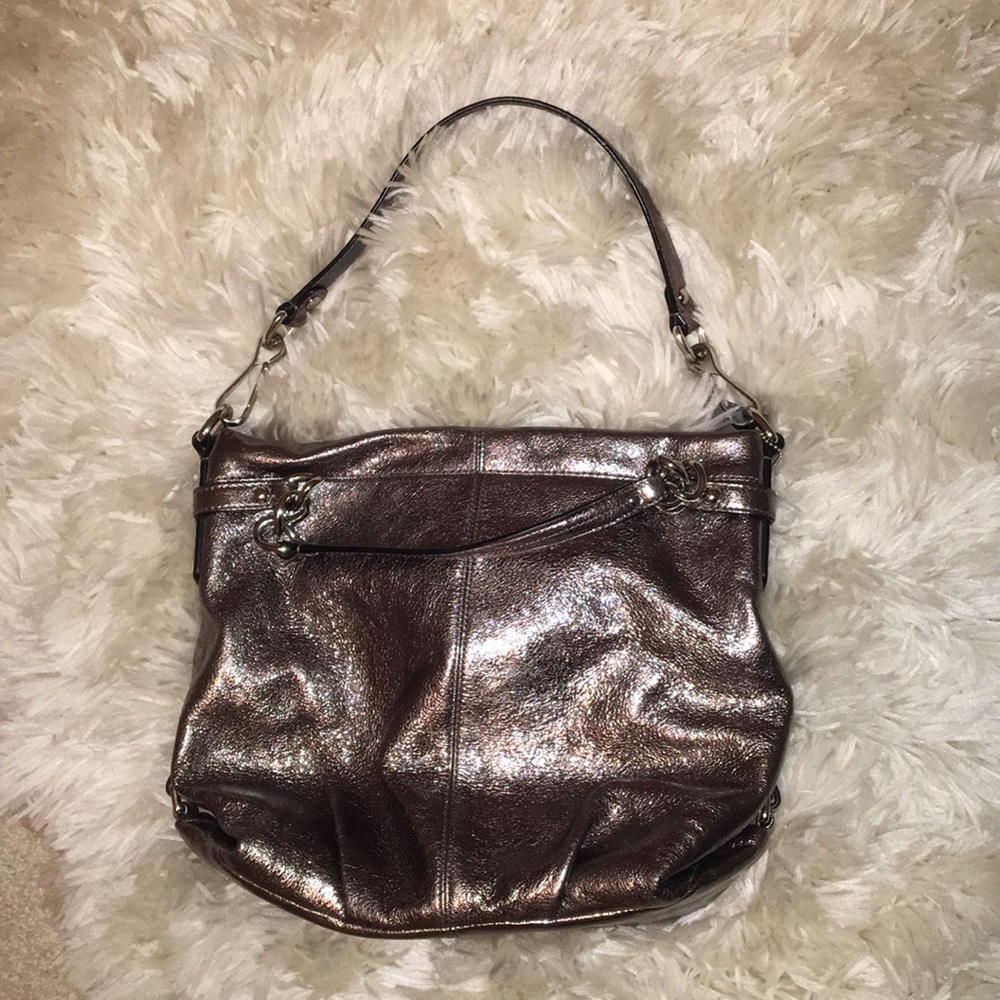 Coach Metallic Grey Purse